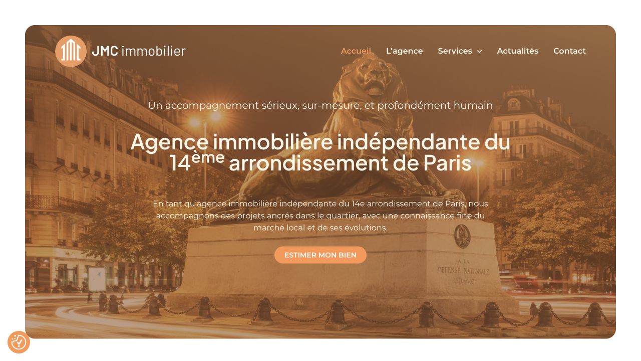 Capture du site de JMC Immobilier