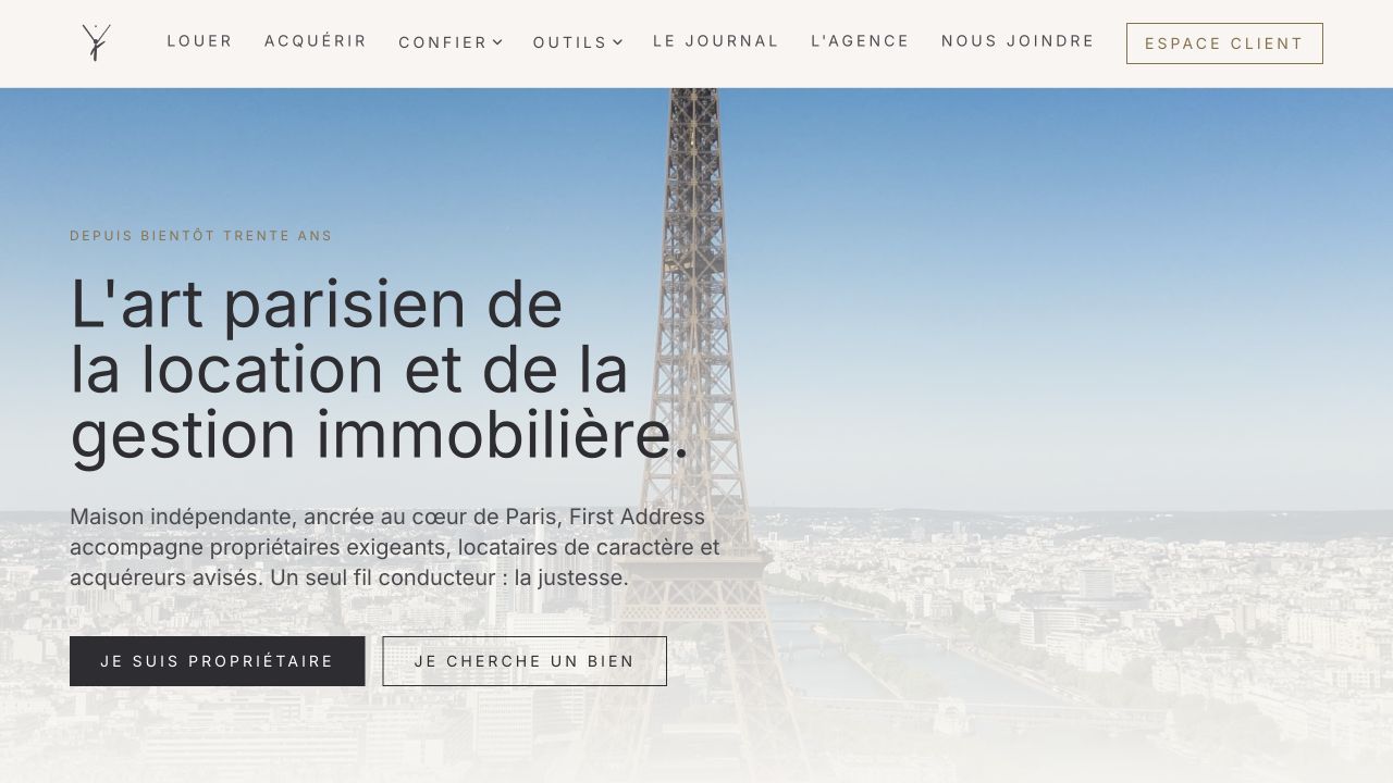 Capture du site de First Address