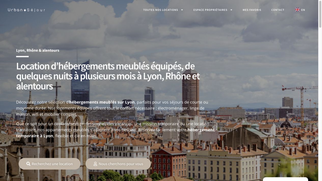 Capture du site de Urban Séjour