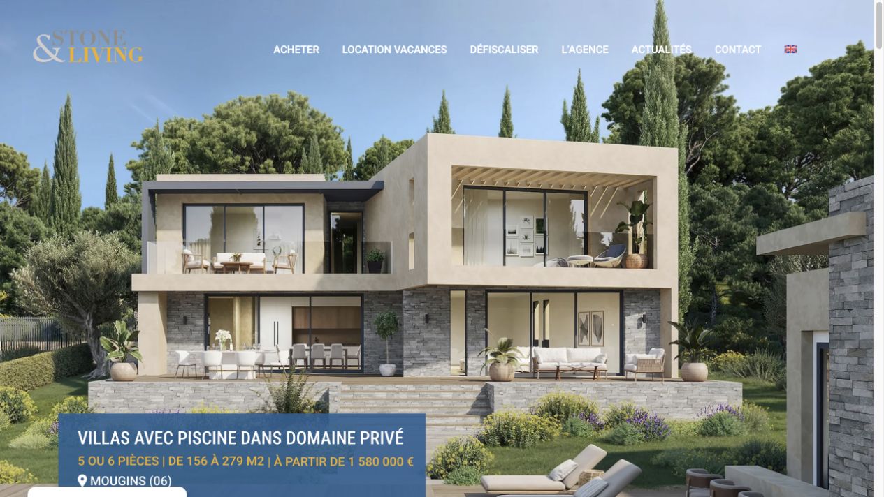 Capture du site de Stone & Living