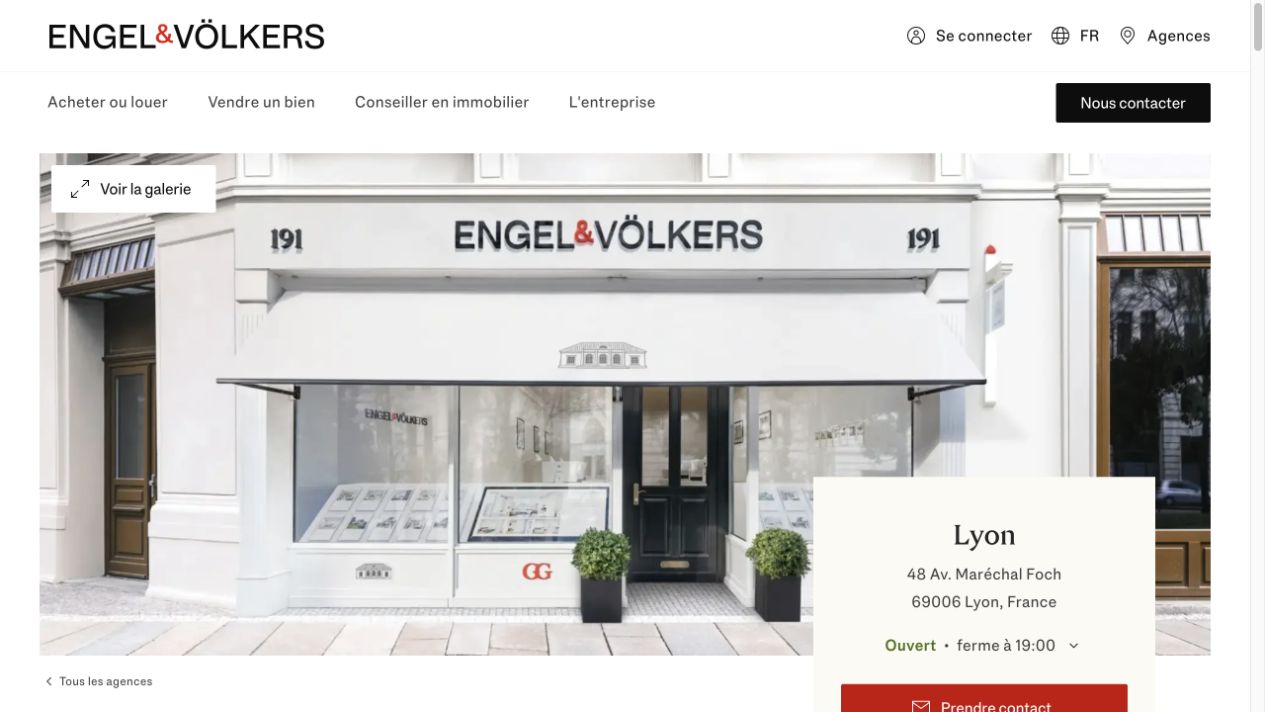 Capture du site de Engel & Völkers Lyon
