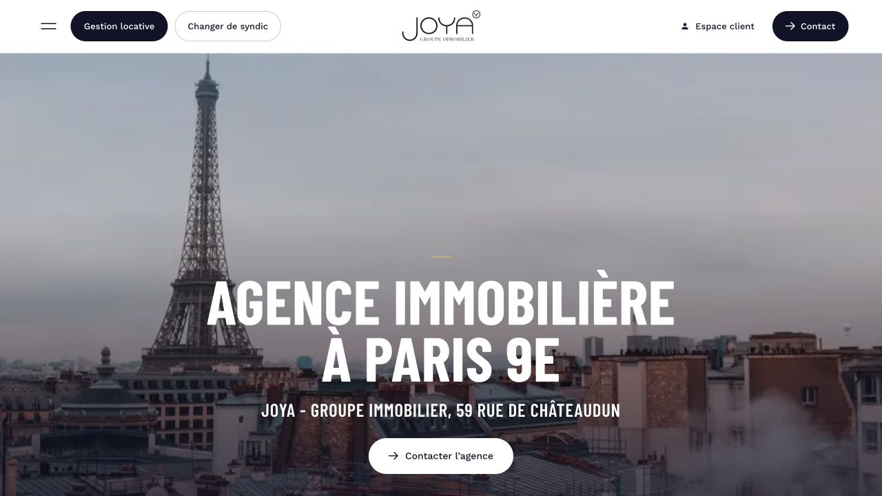 Capture du site de JOYA Paris 9 — SFGI