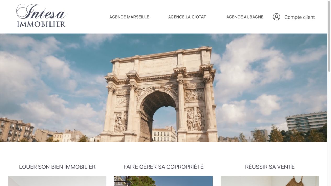 Capture du site de Intesa Immobilier