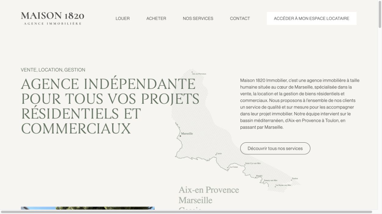 Capture du site de Maison 1820 Immobilier