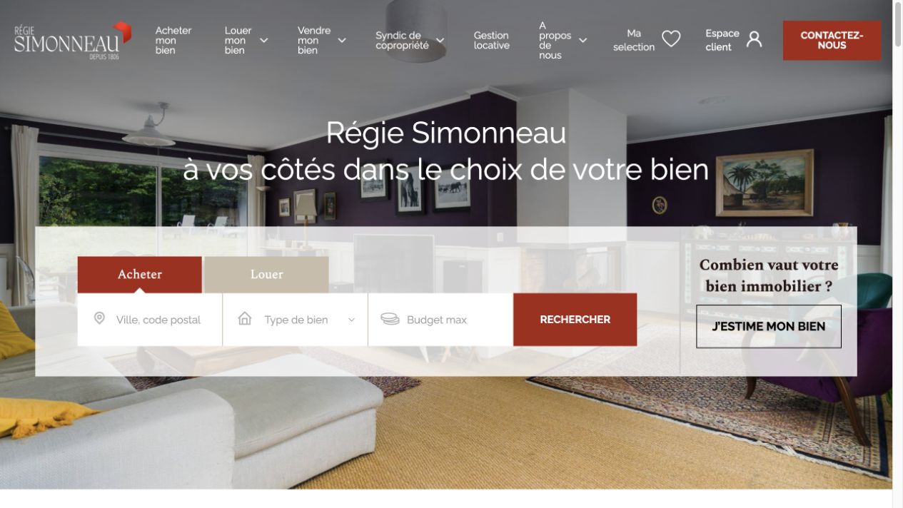 Capture du site de Régie Simonneau